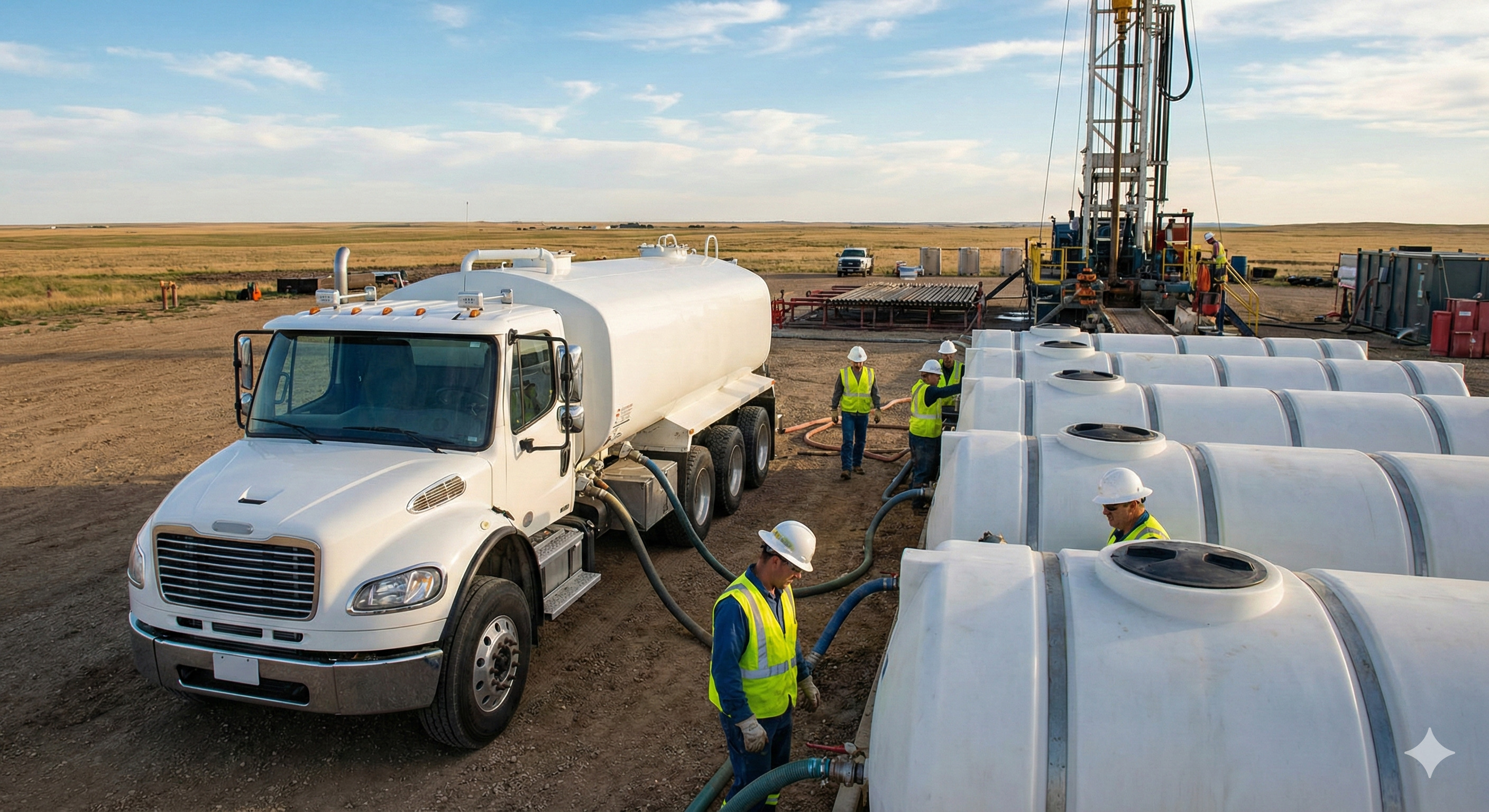 Bryton Trucking water hauling fleet in Lignite, North Dakota